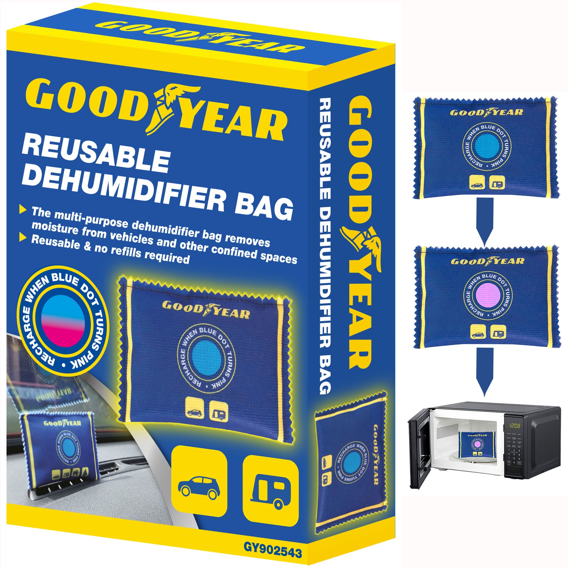 Goodyear Car Dehumidifier Bag Reusable Anti Mist Moisture Condensation Absorbing Goodyear Car Dehumidifier Bag Reusable Anti Mist Moisture Condensation Absorbing